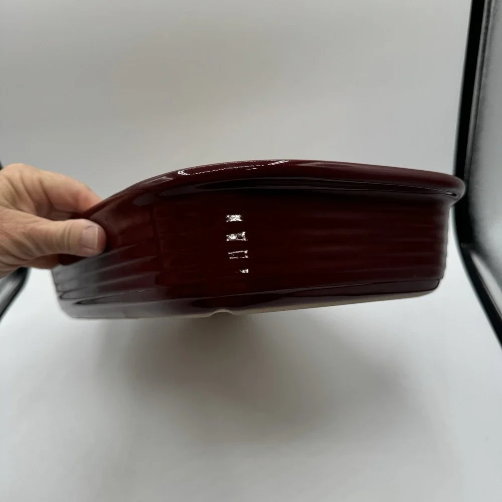 Pampered Chef 1338 Cranberry 9x13 New Traditions Baker Stoneware Seasoned Stone